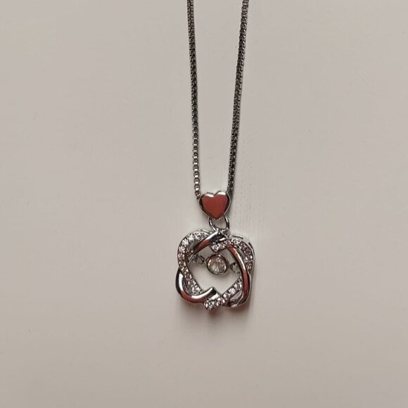 3/$30 Eternal Love Necklace Set Romantic Rhombus Zircon Pendant NWOT - Picture 3 of 4